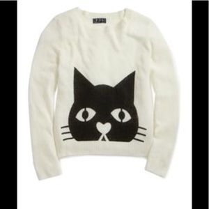 NWOT POL Long Sleeve Black Cat Sweater Fits Sz 6